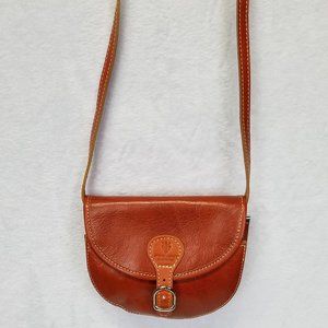 Women's Crossbody  Purse Bag Handmade Italian Genuine Leather Strap Brown